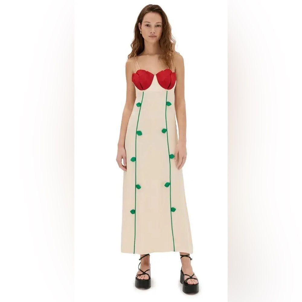 New Farm Rio Rose Detailed Sleeveless Dress Size M - Picture 7 of 13
